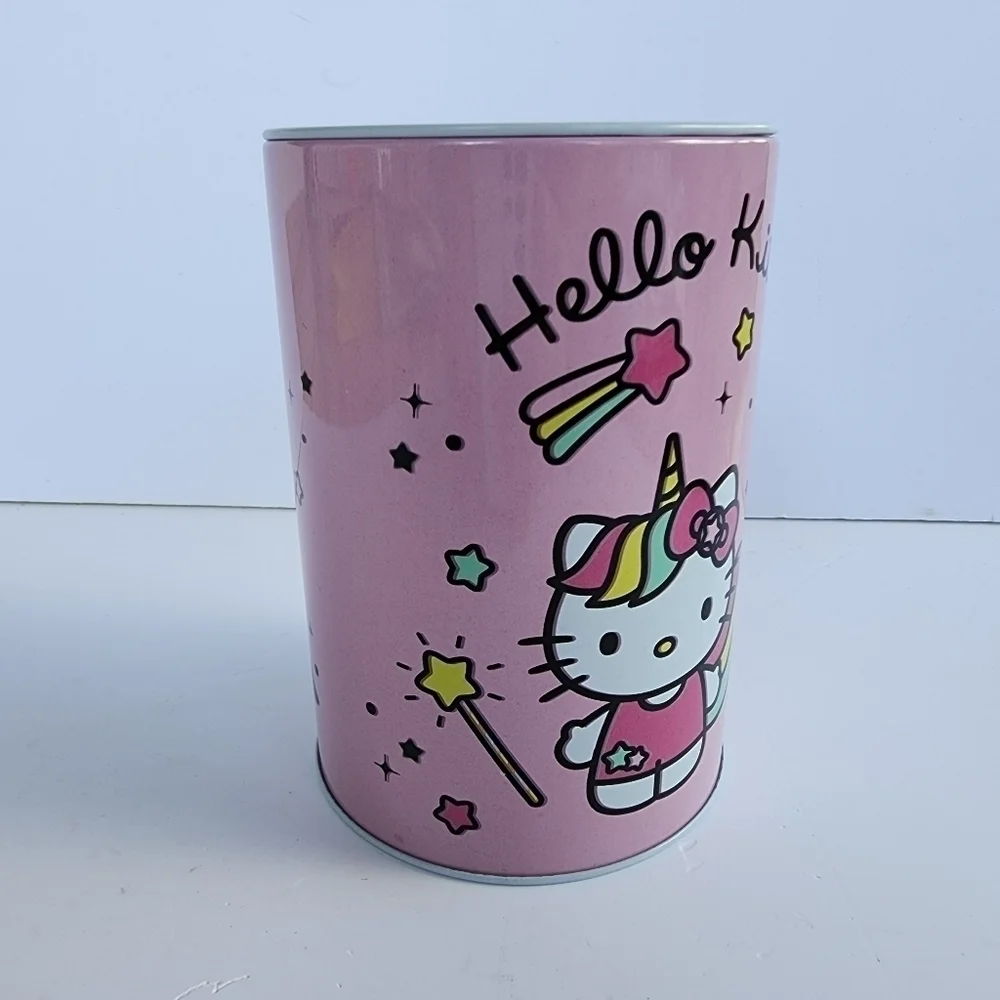 NEW Hello Kitty Sanrio Pink Unicorn Tin Can Coin Bank